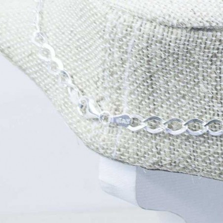 Collar eslabón grumet diamantado Plata de Ley 925