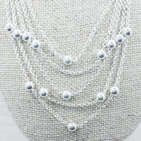 Collar cinco vueltas con bola Plata de Ley 925