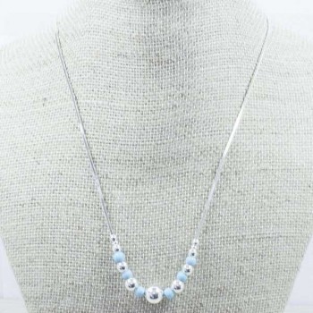Collar cadena diamantada bola Plata de Ley 925