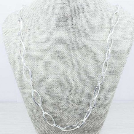 Collar oval 1+1 espejado Plata de Ley 925