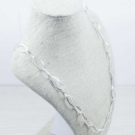 Collar oval 1+1 espejado Plata de Ley 925
