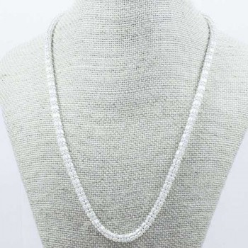 Collar palo y bola 6 hileras Plata de Ley 925