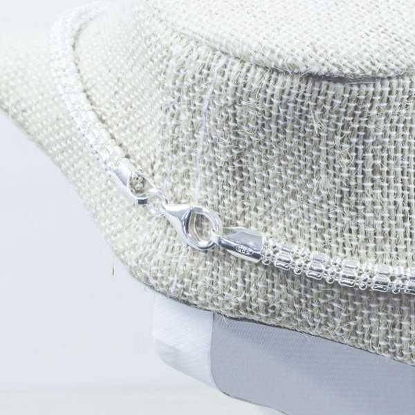 Collar palo y bola 6 hileras Plata de Ley 925