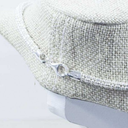 Collar palo y bola 6 hileras Plata de Ley 925