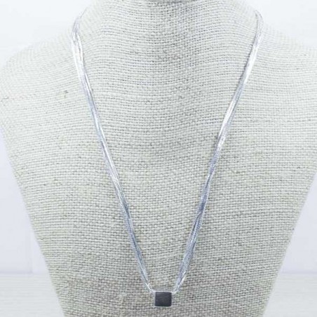 Collar cadena rodiada  Plata de Ley 925