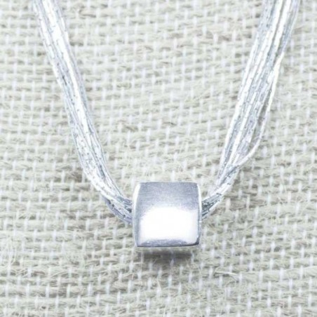 Collar cadena rodiada  Plata de Ley 925