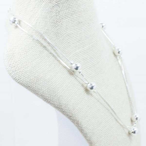 Collar cadena diamantado con Bola Plata de Ley 925