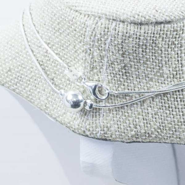Collar cadena diamantado con Bola Plata de Ley 925