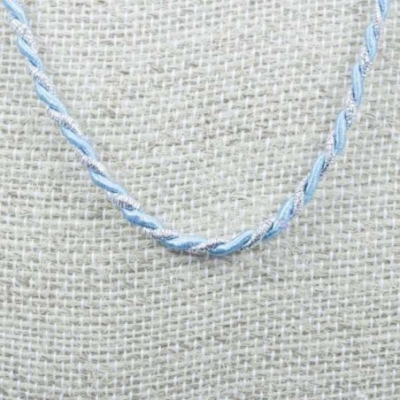 Cordón seda con hilo color plata en Plata de Ley 925