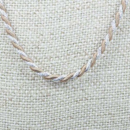 Cordón seda con hilo color plata en Plata de Ley 925