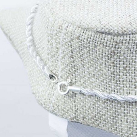 Cordón seda con hilo color plata en Plata de Ley 925