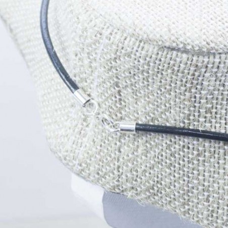 Cordón de cuero en Plata de Ley 925