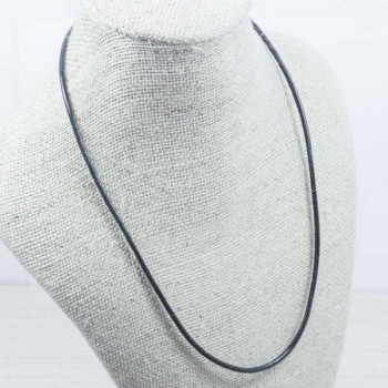 Pack 6 cordón de cuero negro en Plata de Ley 925 2