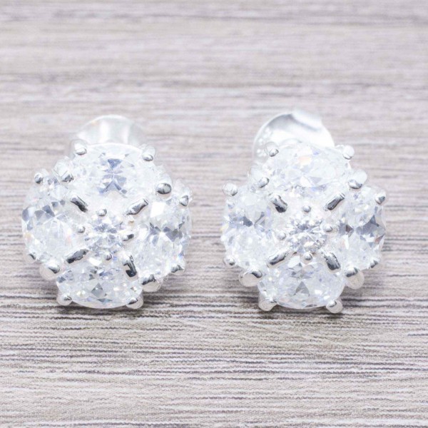 Conjunto circonia trébol de cuatro hojas