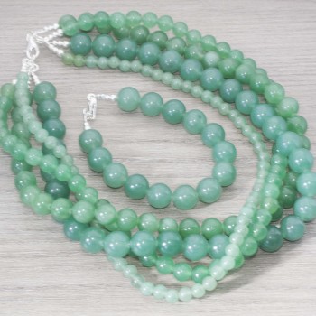 Conjunto aventurina Plata de Ley 925