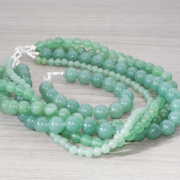 Conjunto aventurina Plata de Ley 925