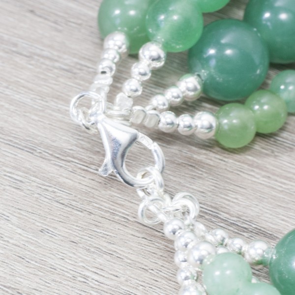 Conjunto aventurina Plata de Ley 925