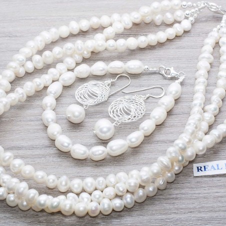 Conjunto perla de agua dulce Plata de Ley 926