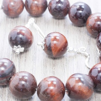 Conjunto ojo de tigre rojo Plata de Ley 925 2