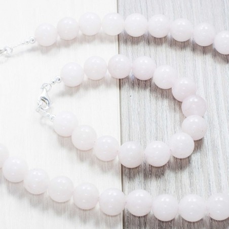 Conjunto cuarzo rosa Plata de Ley 925