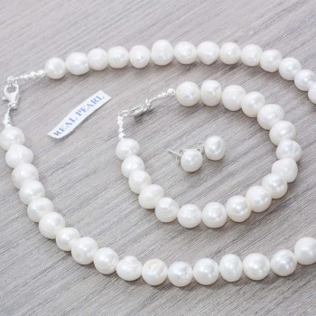 Conjunto perla de agua dulce Plata de Ley 925 - Karissma