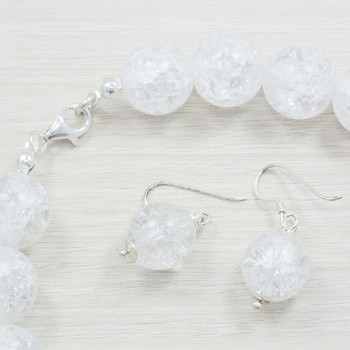 Conjunto cristal de roca Plata de Ley 925