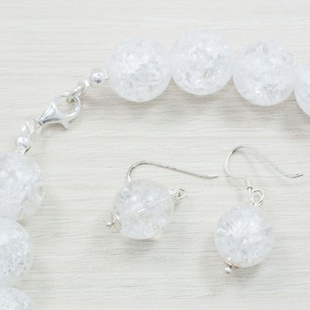 Conjunto cristal de roca Plata de Ley 925