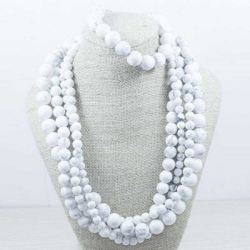 Conjunto howlite Plata de Ley 925