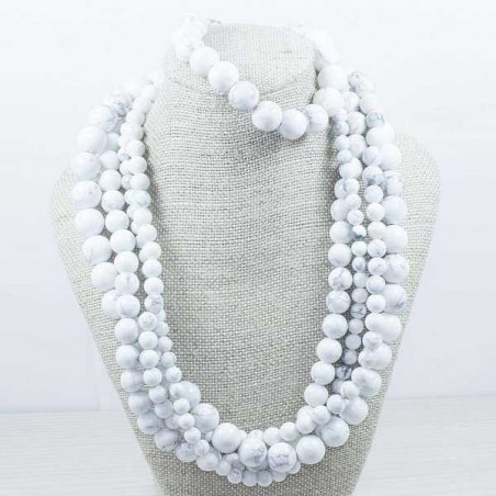 Conjunto howlite Plata de Ley 925
