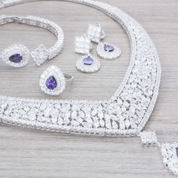 Conjunto diseño princesa rodio Plata de Ley 925