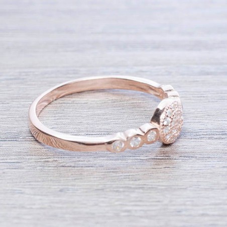 Anillo con circonia redondo Plata de Ley 925