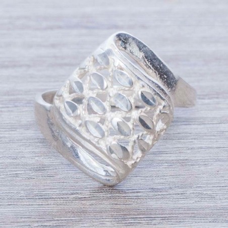 Anillo rombo diamantado Plata de Ley 925