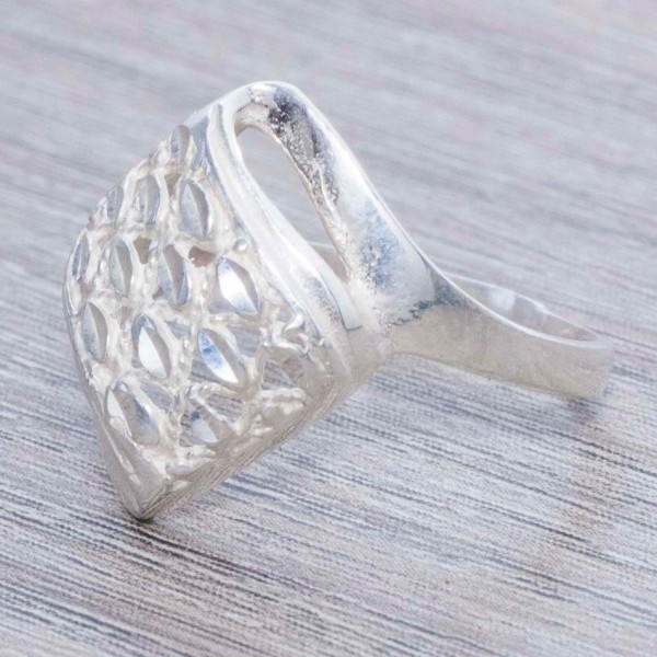 Anillo rombo diamantado Plata de Ley 925