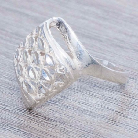Anillo rombo diamantado Plata de Ley 925