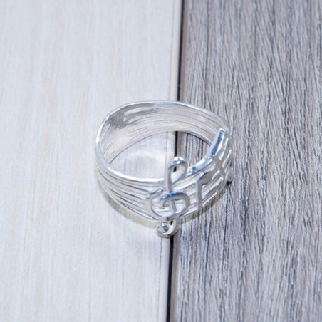 Anillo pentagrama musical Plata de Ley 925