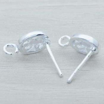 Base pendientes oval calado con mariposa Plata de Ley 925 2