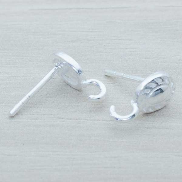 Base pendientes oval con argolla Plata de Ley 925