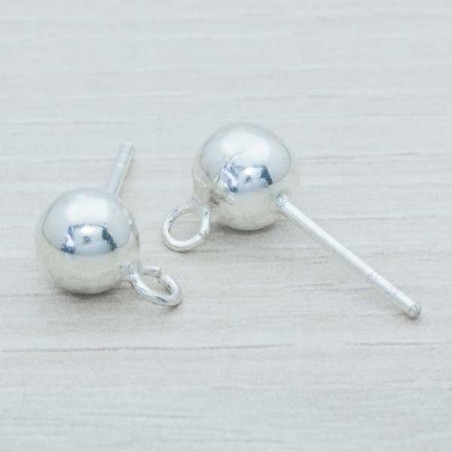 Base pendientes bola Plata de Ley 925