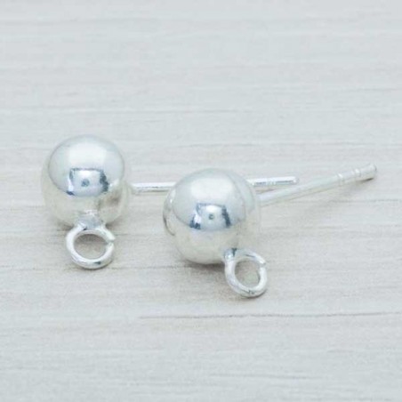 Base pendientes bola Plata de Ley 925