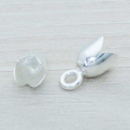 Terminal cordón con arandela Plata de Ley 925