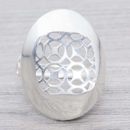 Anillo rejilla Plata de Ley 925