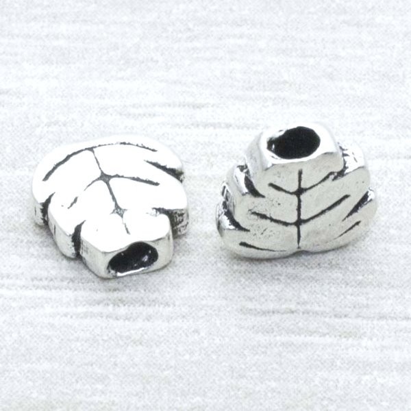 Abalorio hoja oxidado Plata de Ley 925