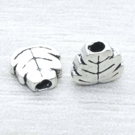 Abalorio hoja oxidado Plata de Ley 925