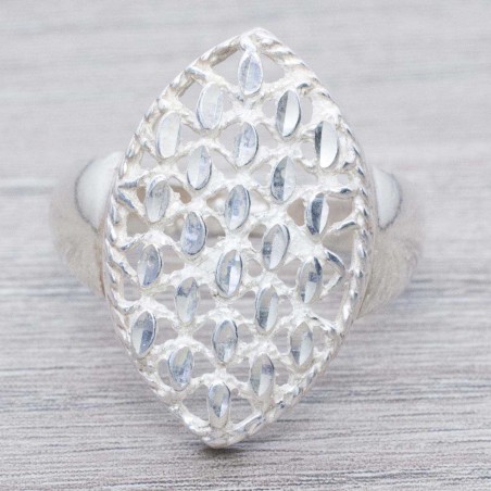 Anillo oval diamantado Plata de Ley 925