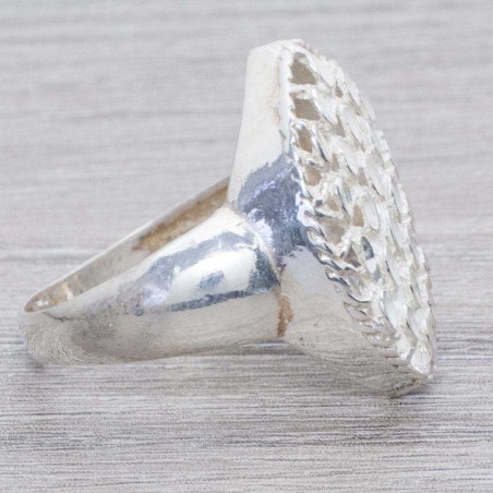 Anillo oval diamantado Plata de Ley 925