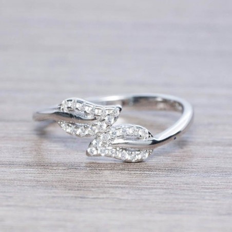 Anillo doble hoja Plata de Ley