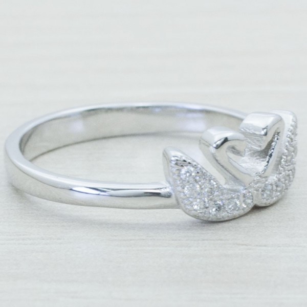 Anillo doble cisne Plata de Ley 925