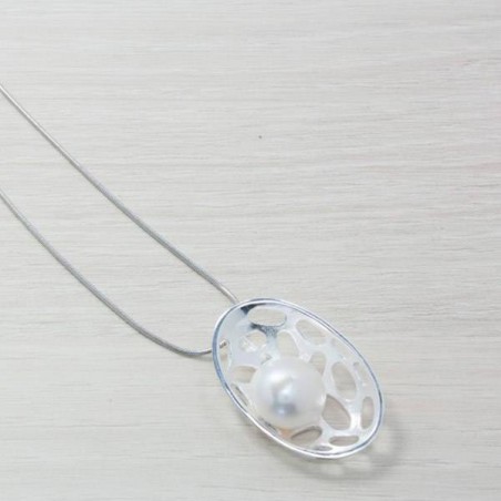 Collar diseño oval Plata de Ley 925