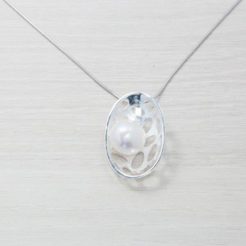 Collar diseño oval Plata de Ley 925