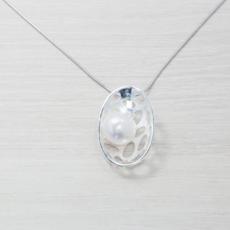 Collar diseño oval Plata de Ley 925